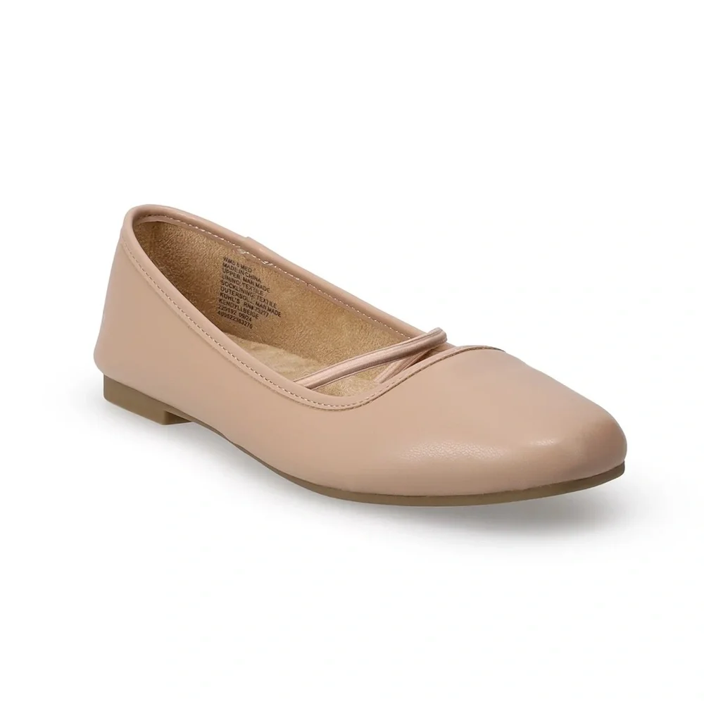 NEW SO® Neema Women's Pointed Toe Ballet Flat TAN 10